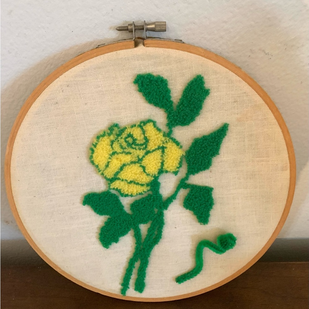 Embroidered Rose Embroidery In Hoop cottagecore Wallhanging Grannycore Floral